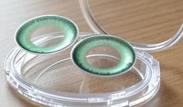 تصویر نمادین از یک جفت لنز چشمی روی میز تمیز، در زمینه مقاله فقهی اسلامی